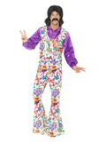 60s Groovy Hippie Costume, Multi-Coloured Dress Loud