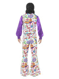 60s Groovy Hippie Costume, Multi-Coloured Dress Loud