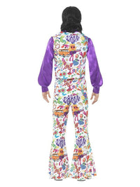 60s Groovy Hippie Costume, Multi-Coloured Dress Loud