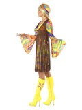 60s Groovy Lady, Brown Dress Loud