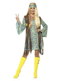 60s Hippie Chick Costume, with Dress, Multi-Colour Dress Loud