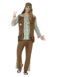 60s Hippie Costume, with Trousers, Top, Waistcoat, Dress Loud