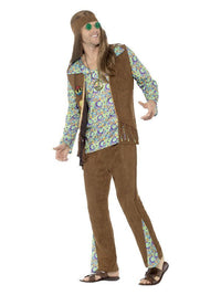 60s Hippie Costume, with Trousers, Top, Waistcoat, Dress Loud