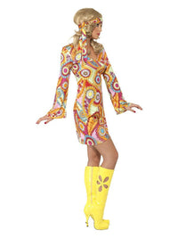 60s Hippy Costume, Multi-Coloured Dress Loud