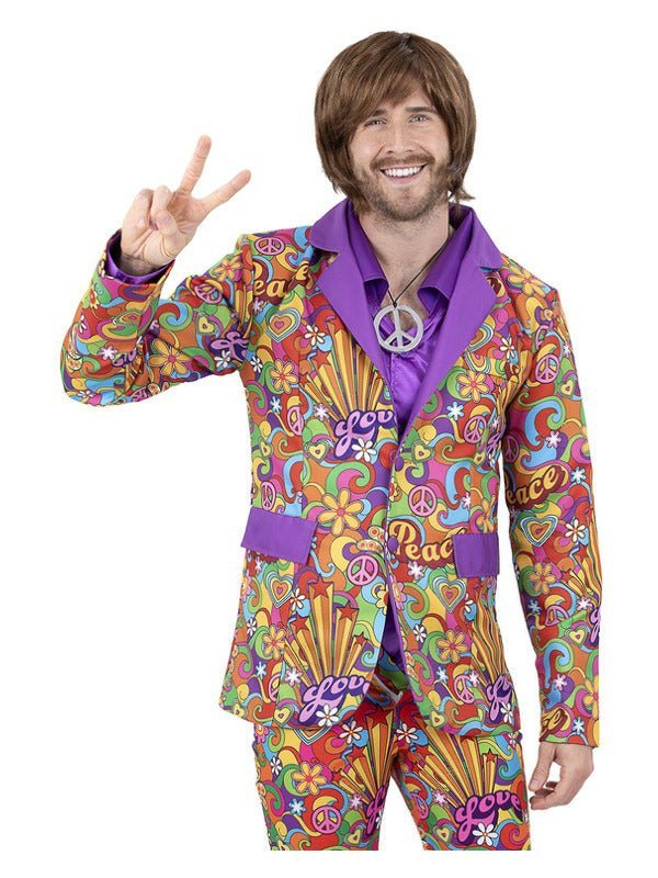 60s Rainbow Peace Jacket Dress Loud