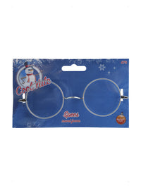 Wire Framed Santa Specs, Silver Dress Loud