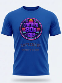 Personalised Ultimate '80s Big Weekender Tee | Custom Certified 80s Icon Event Shirt Dress Loud