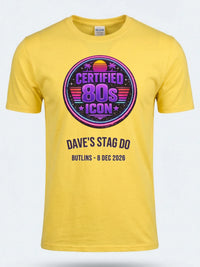 Personalised Ultimate '80s Big Weekender Tee | Custom Certified 80s Icon Event Shirt Dress Loud