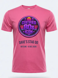 Personalised Ultimate '80s Big Weekender Tee | Custom Certified 80s Icon Event Shirt Dress Loud