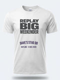 Personalised Replay Big Weekender Tee — white tee, front view