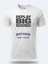Personalised Replay Big Weekender Tee — white tee, front view