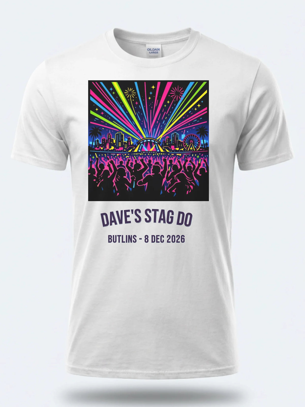 Personalised Replay Big Weekender Tee — white tee, front view