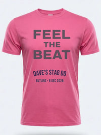 Personalised Replay Big Weekender Tee — pink tee, front view