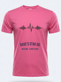 Personalised Replay Big Weekender Tee — pink tee, front view