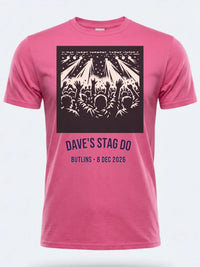 Personalised Replay Big Weekender Tee — pink tee, front view