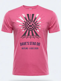 Personalised Replay Big Weekender Tee — pink tee, front view