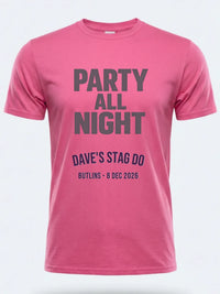 Personalised Replay Big Weekender Tee — pink tee, front view