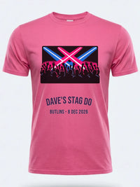 Personalised Replay Big Weekender Tee — pink tee, front view