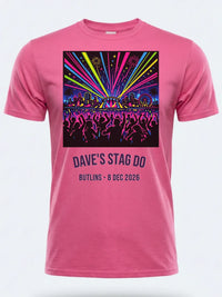 Personalised Replay Big Weekender Tee — pink tee, front view