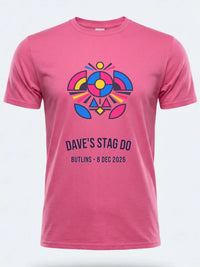 Personalised Replay Big Weekender Tee — pink tee, front view