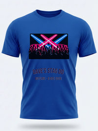 Personalised Replay Big Weekender Tee — royal blue tee, front view