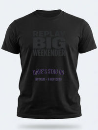 Personalised Replay Big Weekender Tee — black tee, front view