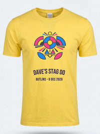 Personalised Replay Big Weekender Tee — daisy yellow tee, front view