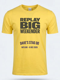 Personalised Replay Big Weekender Tee — daisy yellow tee, front view