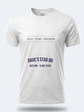 Personalised We Love the 70s Big Weekender Tee — white tee, front view