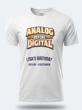 Personalised We Love the 70s Big Weekender Tee — white tee, front view