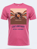 Personalised We Love the 70s Big Weekender Tee — pink tee, front view