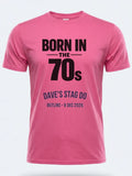 Personalised We Love the 70s Big Weekender Tee — pink tee, front view