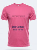 Personalised We Love the 70s Big Weekender Tee — pink tee, front view
