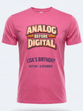 Personalised We Love the 70s Big Weekender Tee — pink tee, front view