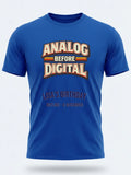 Personalised We Love the 70s Big Weekender Tee — royal blue tee, front view