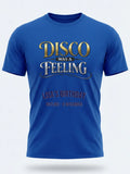 Personalised We Love the 70s Big Weekender Tee — royal blue tee, front view