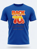 Personalised We Love the 70s Big Weekender Tee — royal blue tee, front view