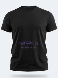 Personalised We Love the 70s Big Weekender Tee — black tee, front view
