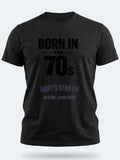 Personalised We Love the 70s Big Weekender Tee — black tee, front view