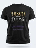 Personalised We Love the 70s Big Weekender Tee — black tee, front view