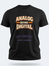 Personalised We Love the 70s Big Weekender Tee — black tee, front view