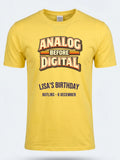 Personalised We Love the 70s Big Weekender Tee — daisy yellow tee, front view