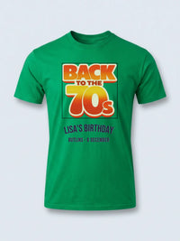 Personalised We Love the 70s Big Weekender Tee — irish green tee, front view