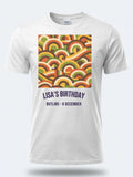 Personalised We Love the 70s Big Weekender Tee — white tee, front view