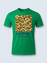 Personalised We Love the 70s Big Weekender Tee — irish green tee, front view