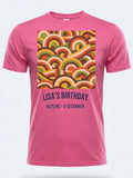 Personalised We Love the 70s Big Weekender Tee — pink tee, front view