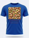Personalised We Love the 70s Big Weekender Tee — royal blue tee, front view