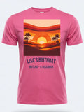 Personalised We Love the 70s Big Weekender Tee — pink tee, front view