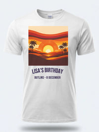 Personalised We Love the 70s Big Weekender Tee — white tee, front view