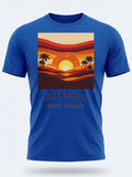 Personalised We Love the 70s Big Weekender Tee — royal blue tee, front view